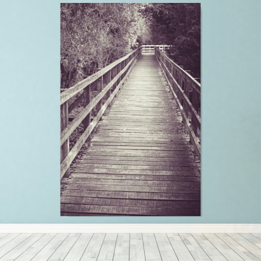 Old Wooden Boardwalk Canvas Afdruk (Insitu (Houten vloer))