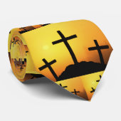 Old Wooden Cross op Calvaria Hill op Sunset Stropdas (Opgerold)