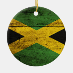 Old Wooden Jamaica Flag Keramisch Ornament