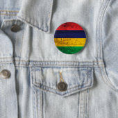 Old Wooden Mauritius Flag Ronde Button 5,7 Cm (In situ)