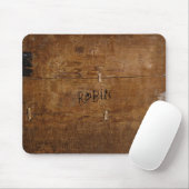 Old "Wooden" Mousepad met (of zonder) jouw naam Muismat (Met muis)