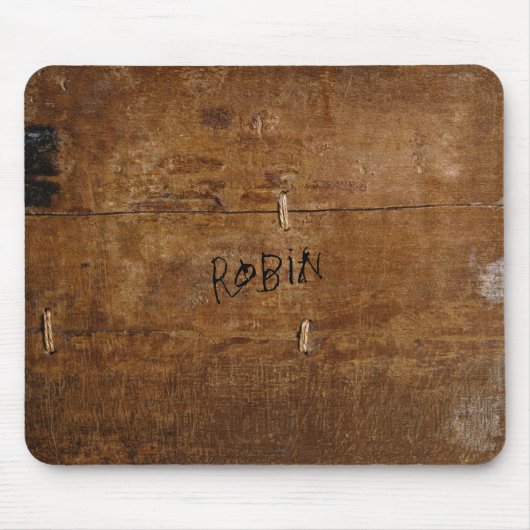 Old "Wooden" Mousepad met (of zonder) jouw naam Muismat (Voorkant)