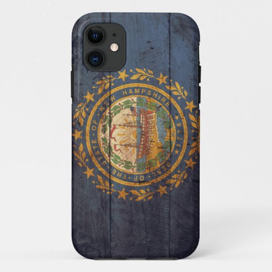 Old Wooden New Hampshire Flag Case-Mate iPhone Case (Achterkant)