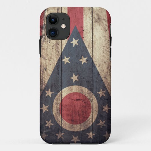 Old Wooden Ohio Flag iPhone 5 Hoesje (Achterkant)