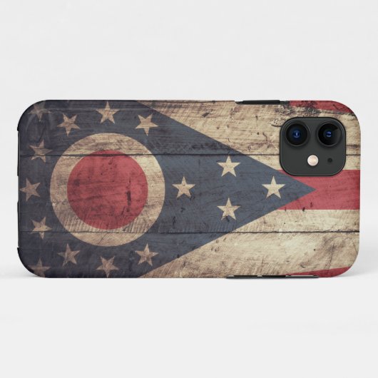 Old Wooden Ohio Flag iPhone 5 Hoesje (Achterkant (horizontaal))