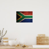 Old Wooden South Africa Flag Poster (Keuken)