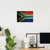 Old Wooden South Africa Flag Poster (Thuiskantoor)