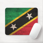 Old Wooden St. Kitts en Nevis Flag Muismat (Met muis)