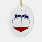 Old Wooden Vissen Boat - Cabin Cruiser Keramisch Ornament (Rechts)