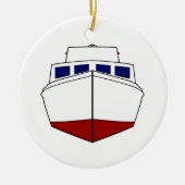 Old Wooden Vissen Boat - Cabin Cruiser Keramisch Ornament (Voorkant)