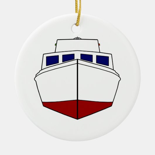 Old Wooden Vissen Boat - Cabin Cruiser Keramisch Ornament (Voorkant)