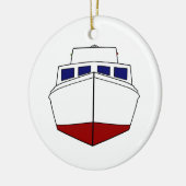 Old Wooden Vissen Boat - Cabin Cruiser Keramisch Ornament (Links)