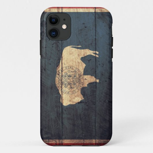 Old Wooden Wyoming Flag Case-Mate iPhone Case (Achterkant)