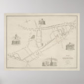 Old Worcester MA Map (1829)  Massachusetts Poster (Voorkant)