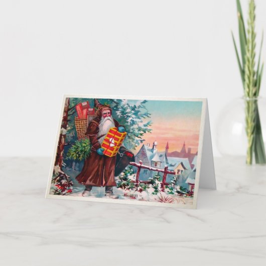 Old World Angry Santa Holiday Kaart (Voorkant)