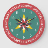 Old World Christmas Clock with Santa Indicator Grote Klok (Voorkant)