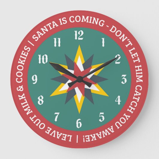 Old World Christmas Clock with Santa Indicator Grote Klok (Voorkant)