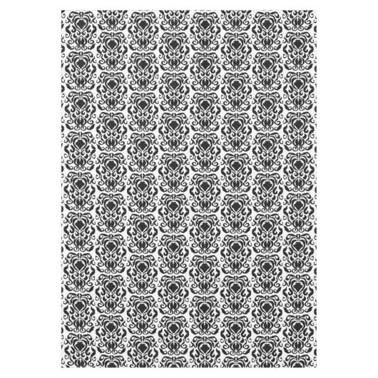 Old World Damask Black op White Tafelkleed (Voorkant)