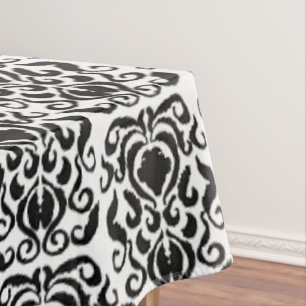 Old World Damask Black op White Tafelkleed