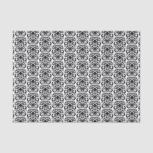 Old World Damask Black op White Tissuepapier