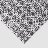 Old World Damask Black op White Tissuepapier (Detail)