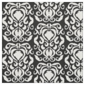 Old World Damask White op zwart Stof (Swatch)