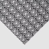 Old World Damask White op zwart Tissuepapier (Detail)