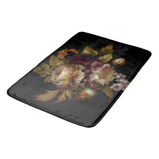 Old World Dark Floral Bouquet Badmat (Gekanteld)