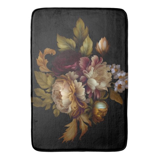 Old World Dark Floral Bouquet Badmat (Voorkant Verticaal)