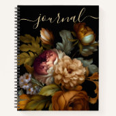 Old World Dark Painted Flower Journal Notitieboek (Voorkant)