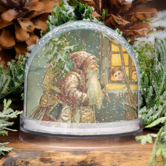 Old World Father Christmas in Winter Snow Globe Sneeuwbol