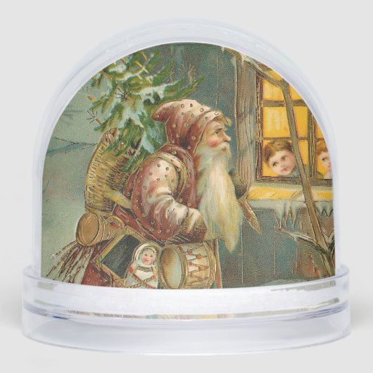Old World Father Christmas in Winter Snow Globe Sneeuwbol (Voorkant)