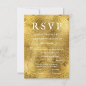 Old World Golden Charm Wedding RSVP Kaart (Voorkant)