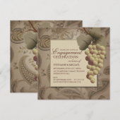 Old World Grapes Wine Thmed Engagement Party Kaart (Voorkant / Achterkant)