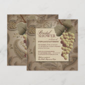 Old World Grapevine Wine Bridal Shower Invitation Kaart (Voorkant / Achterkant)