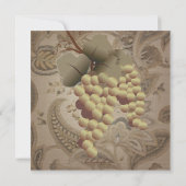 Old World Grapevine Wine Bridal Shower Invitation Kaart (Achterkant)