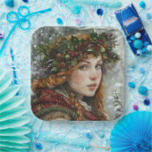 Old World Lady Papieren Bordje (Feest)