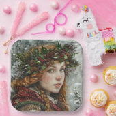 Old World Lady Papieren Bordje (Feest)