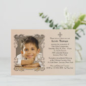 Old World Lijst Photo Invitation Kaart (Staand voorkant)