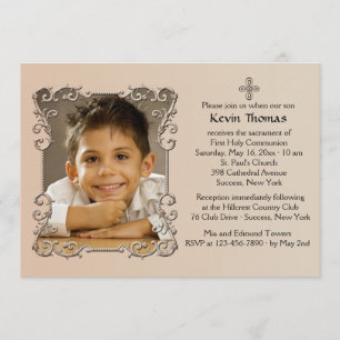 Old World Lijst Photo Invitation Kaart