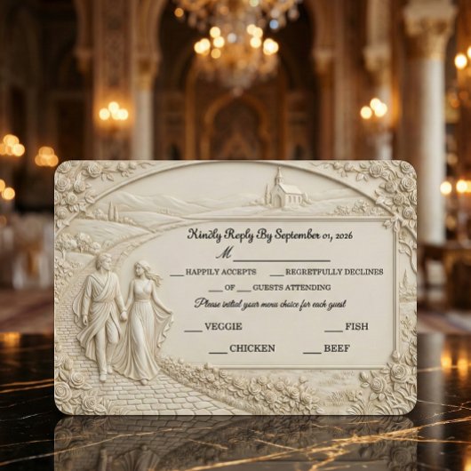 Old World Romantic Architectural Arch RSVP Kaartje