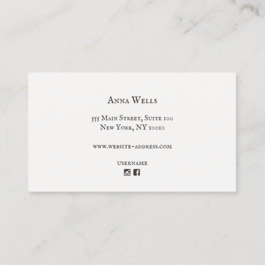 Old World Rustic Typography Visitekaartje (Achterkant)