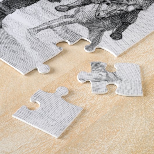 Old World Santa and Children Monochrome Legpuzzel (Zijkant)