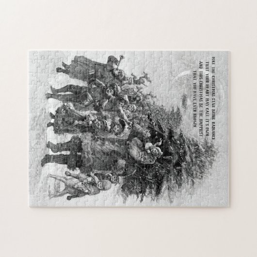 Old World Santa and Children Monochrome Legpuzzel (Horizontaal)