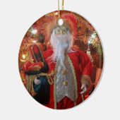 Old World Santa Closeup Keramisch Ornament (Links)