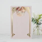 Old World Santa en Cherub Briefpapier (Staand voorkant)