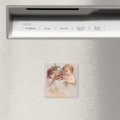 Old World Santa en Cherub Magneet (Insitu (Vaatwasser))