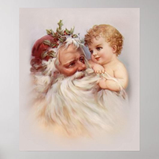 Old World Santa en Cherub Poster (Voorkant)