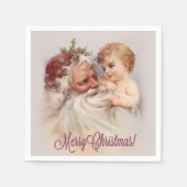 Old World Santa en Cherub Servetten (Voorkant)