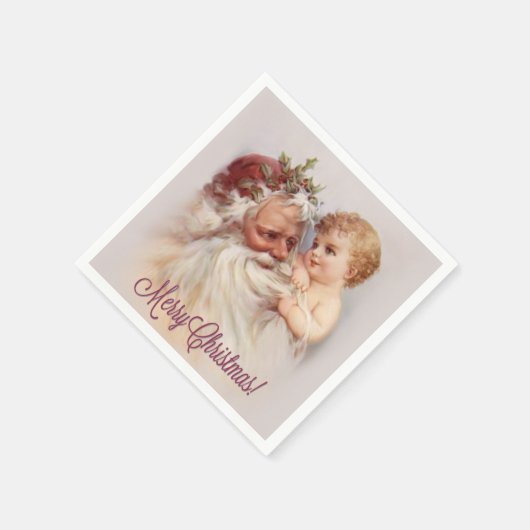 Old World Santa en Cherub Servetten (Hoek)